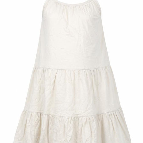 Marks and Spencer Girls Beige Cotton Trapeze & Swing Size 6-7 Years Round Neck Pullover