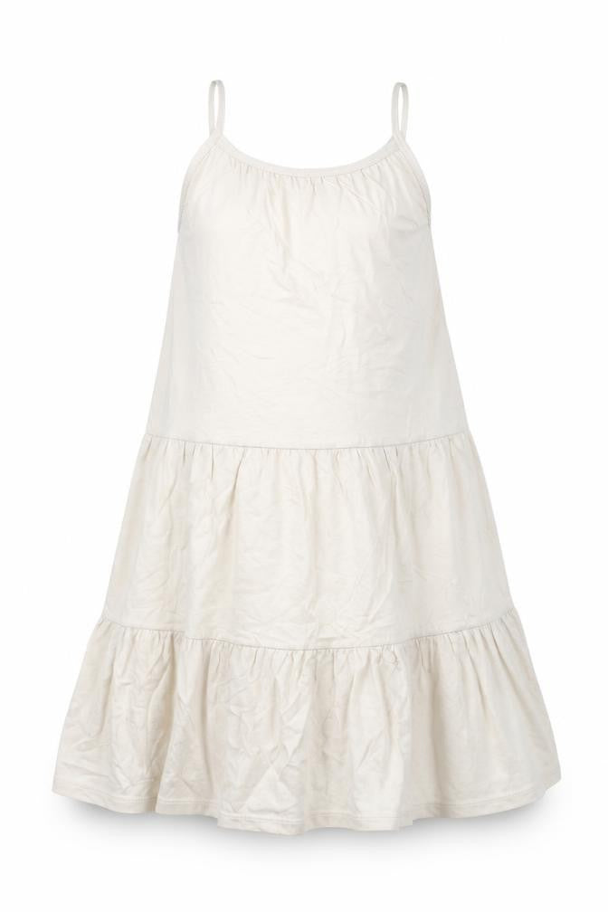 Marks and Spencer Girls Beige Cotton Trapeze & Swing Size 6-7 Years Round Neck Pullover