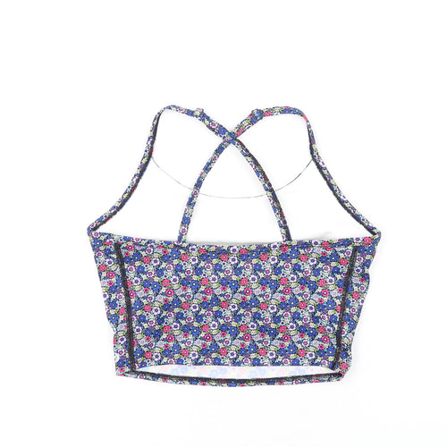 GOODMOVE Womens Multicoloured Floral Polyacrylate Fibre Camisole Tank Size 8 Round Neck Pullover