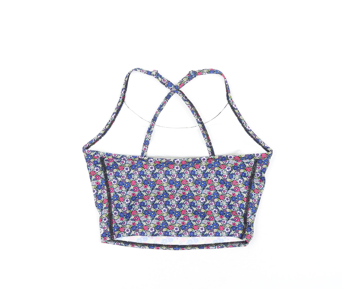 GOODMOVE Womens Multicoloured Floral Polyacrylate Fibre Camisole Tank Size 8 Round Neck Pullover