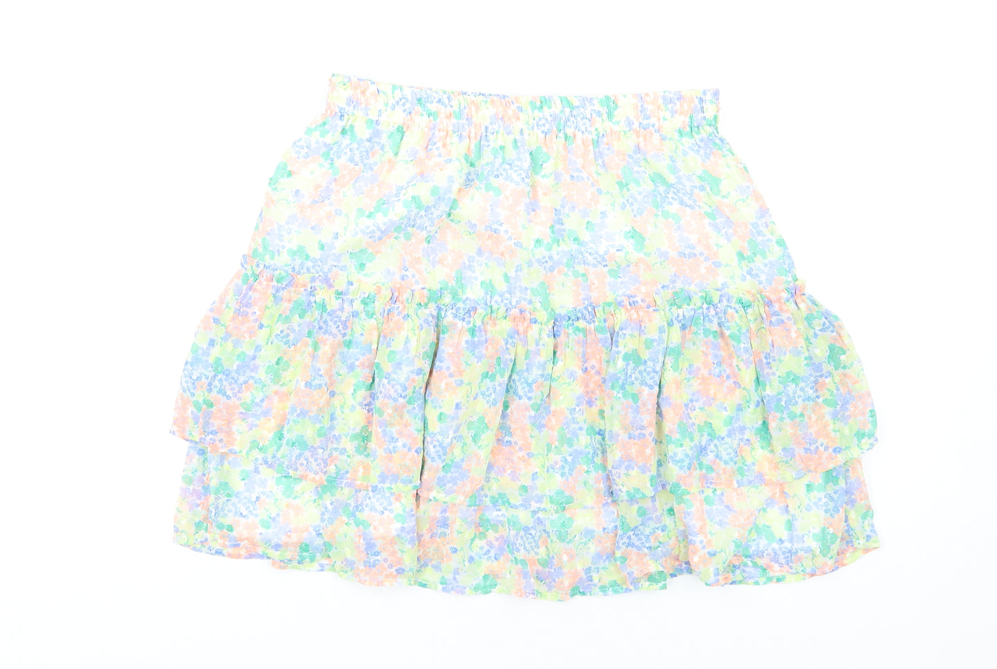 Marks and Spencer Girls Multicoloured Floral Polyester A-Line Skirt Size 15-16 Years Regular Pull On