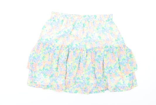 Marks and Spencer Girls Multicoloured Floral Polyester A-Line Skirt Size 15-16 Years Regular Pull On