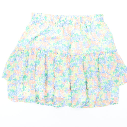 Marks and Spencer Girls Multicoloured Floral Polyester A-Line Skirt Size 15-16 Years Regular Pull On