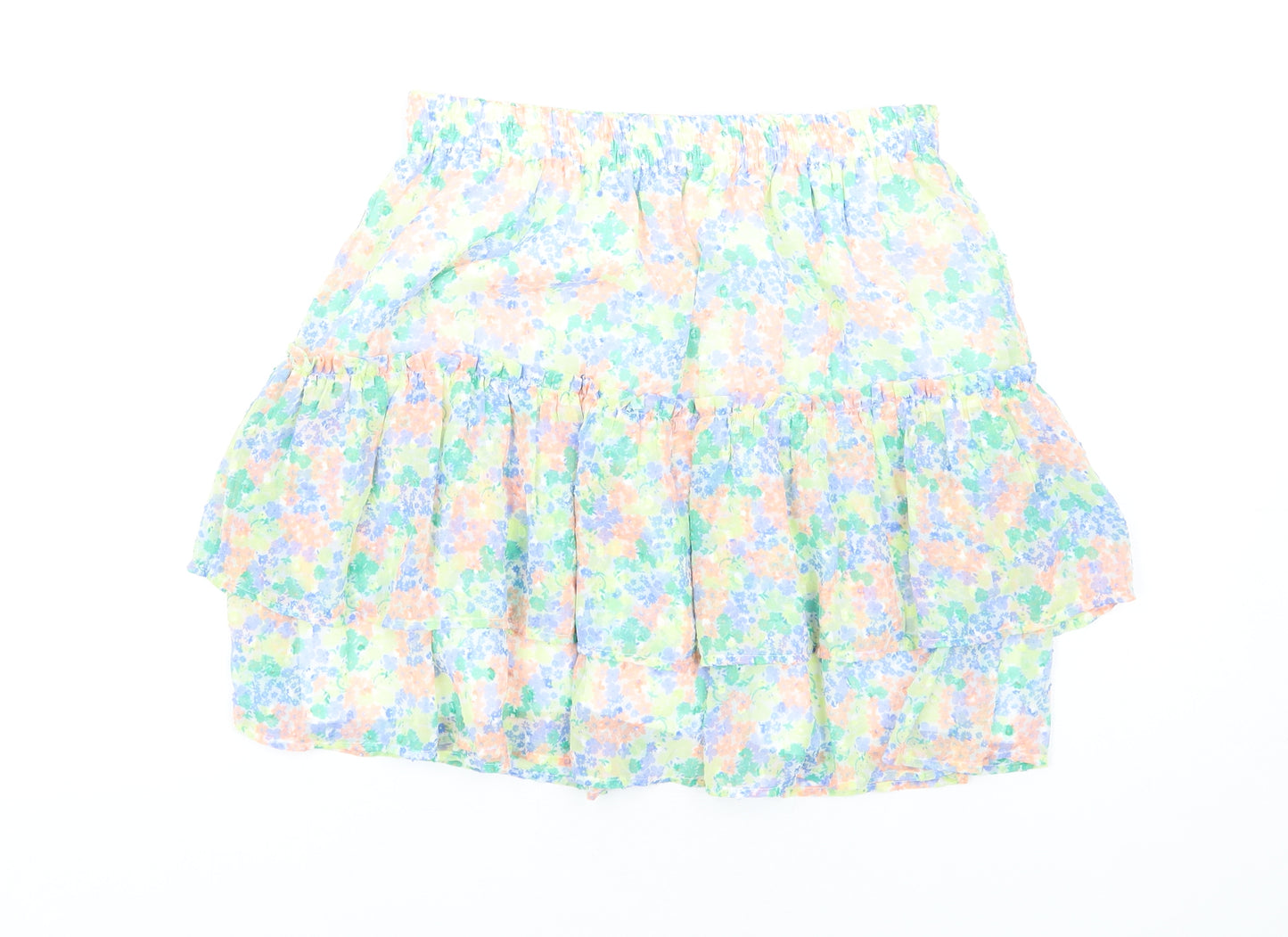 Marks and Spencer Girls Multicoloured Floral Polyester A-Line Skirt Size 15-16 Years Regular Pull On