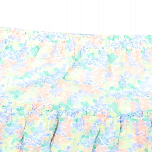 Marks and Spencer Girls Multicoloured Floral Polyester A-Line Skirt Size 15-16 Years Regular Pull On