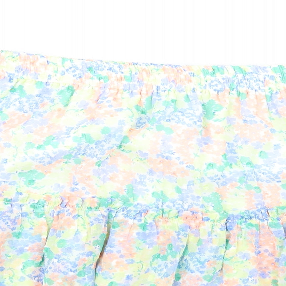 Marks and Spencer Girls Multicoloured Floral Polyester A-Line Skirt Size 15-16 Years Regular Pull On