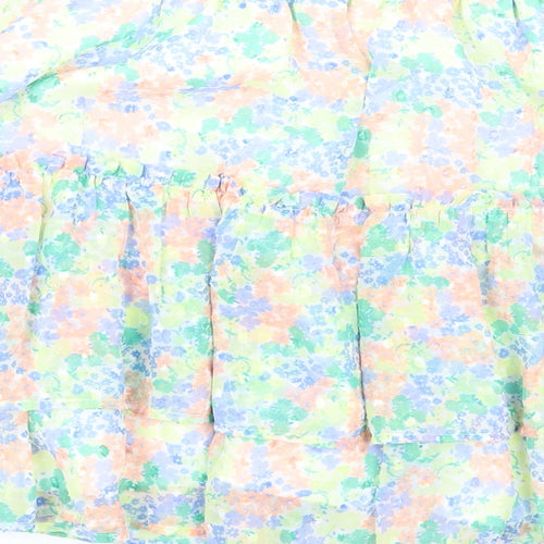 Marks and Spencer Girls Multicoloured Floral Polyester A-Line Skirt Size 15-16 Years Regular Pull On