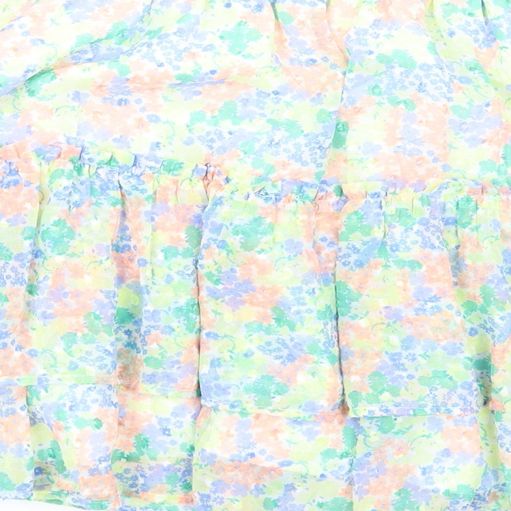 Marks and Spencer Girls Multicoloured Floral Polyester A-Line Skirt Size 15-16 Years Regular Pull On