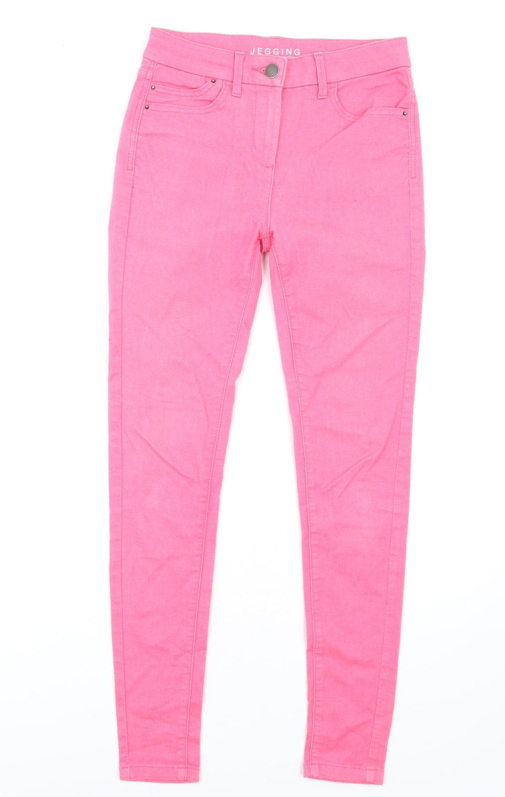 Marks and Spencer Womens Pink Cotton Jegging Jeans Size 8 L31 in Regular Zip