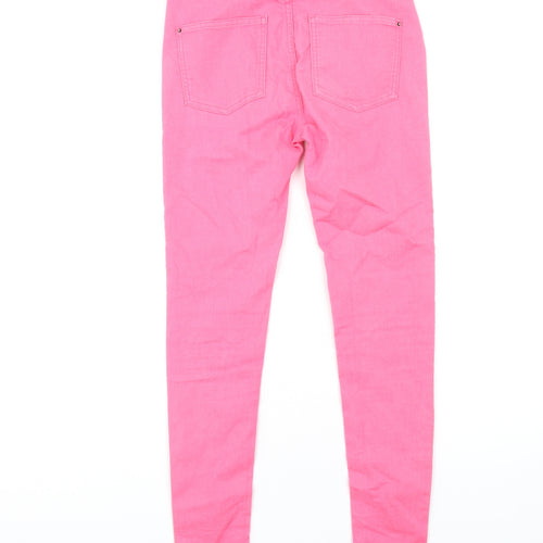 Marks and Spencer Womens Pink Cotton Jegging Jeans Size 8 L31 in Regular Zip