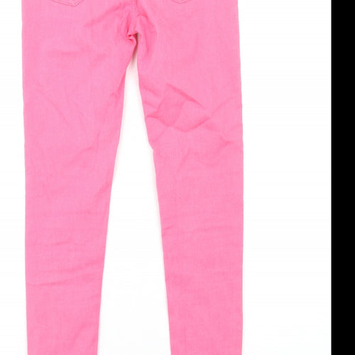 Marks and Spencer Womens Pink Cotton Jegging Jeans Size 8 L31 in Regular Zip