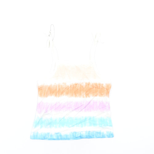 Marks and Spencer Girls Multicoloured Geometric Cotton Basic Tank Size 3-4 Years Square Neck Pullover