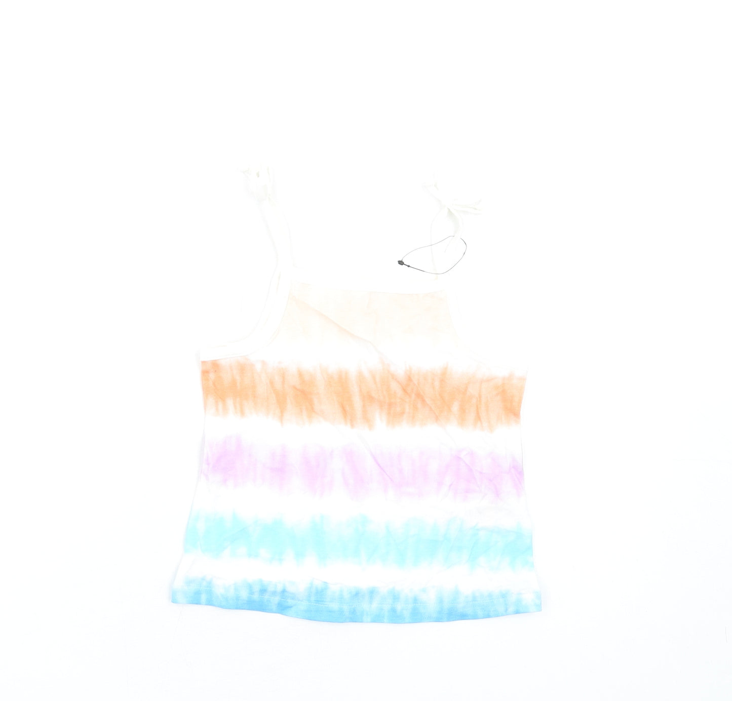 Marks and Spencer Girls Multicoloured Geometric Cotton Basic Tank Size 2-3 Years Square Neck Pullover