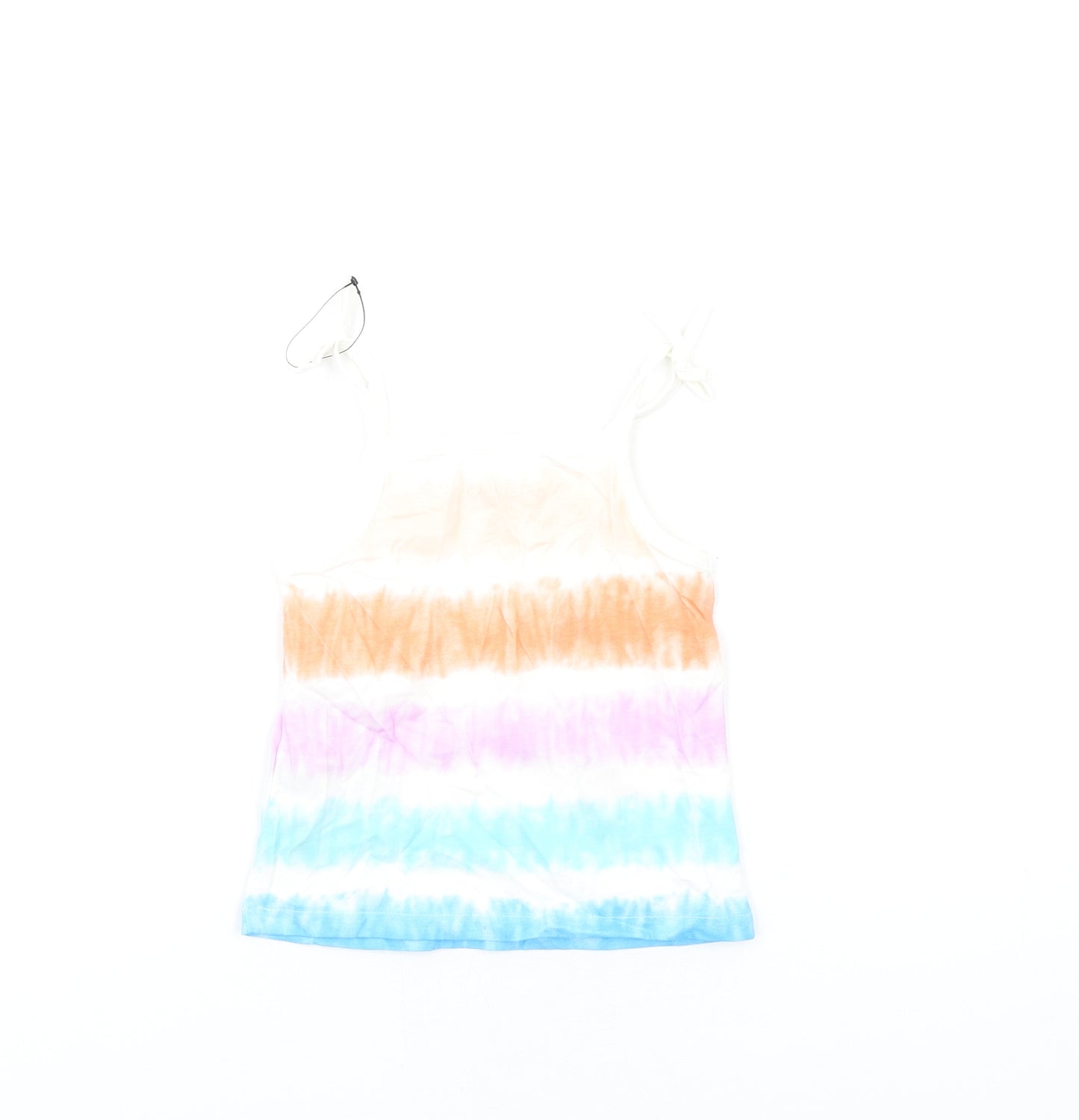 Marks and Spencer Girls Multicoloured Geometric Cotton Basic Tank Size 3-4 Years Square Neck Pullover