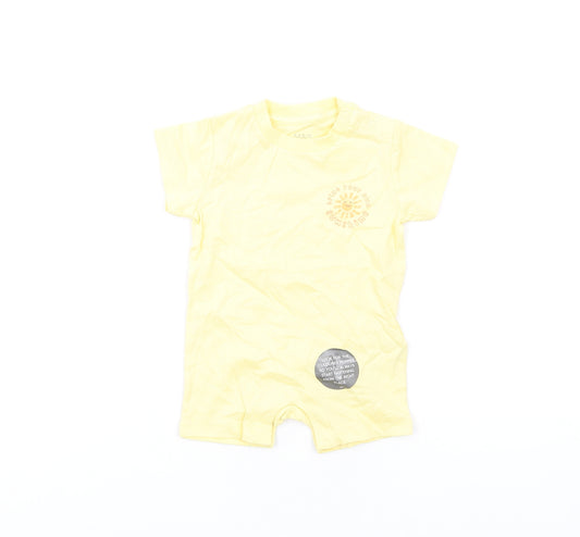 Marks and Spencer Baby Yellow Cotton Babygrow One-Piece Size 0-3 Months Snap