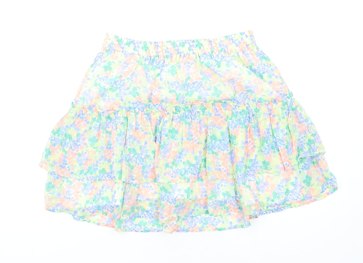 Marks and Spencer Girls Multicoloured Floral Polyester A-Line Skirt Size 14-15 Years Regular Pull On