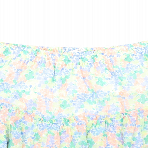 Marks and Spencer Girls Multicoloured Floral Polyester A-Line Skirt Size 14-15 Years Regular Pull On
