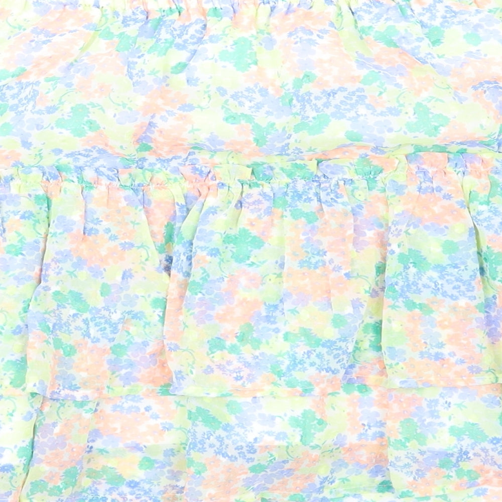 Marks and Spencer Girls Multicoloured Floral Polyester A-Line Skirt Size 14-15 Years Regular Pull On