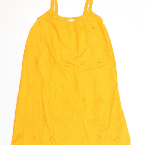 Per Una Womens Orange Cotton Trapeze & Swing Size 8 V-Neck Pullover