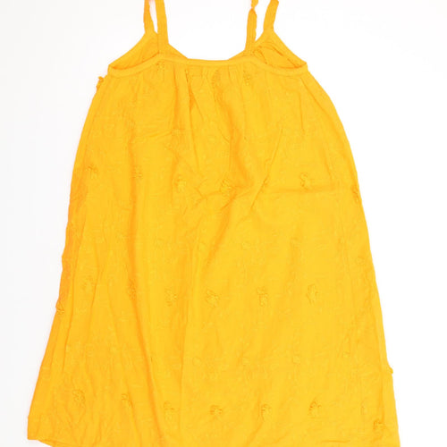 Per Una Womens Orange Cotton Trapeze & Swing Size 8 V-Neck Pullover