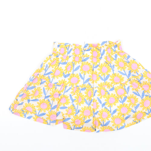 Marks and Spencer Girls Multicoloured Floral Cotton A-Line Skirt Size 5-6 Years Regular Pull On
