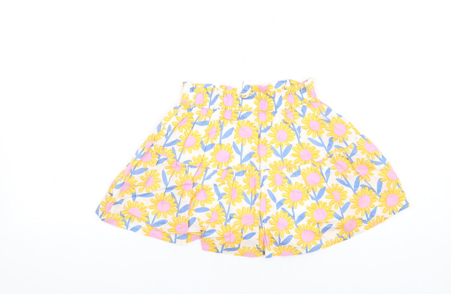 Marks and Spencer Girls Multicoloured Floral Cotton A-Line Skirt Size 5-6 Years Regular Pull On