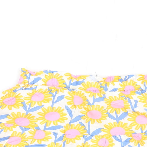 Marks and Spencer Girls Multicoloured Floral Cotton A-Line Skirt Size 5-6 Years Regular Pull On