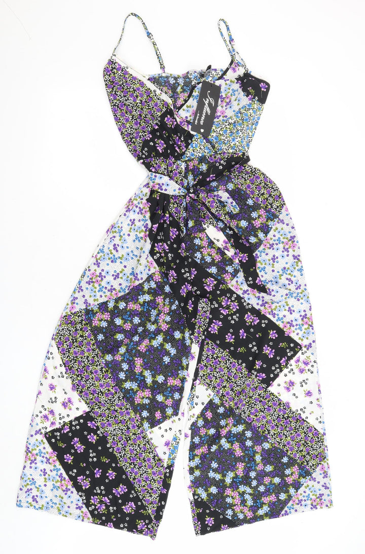 Influence Womens Multicoloured Floral 100% Polyester Jumpsuit One-Piece Size 10 L24 in Pullover
