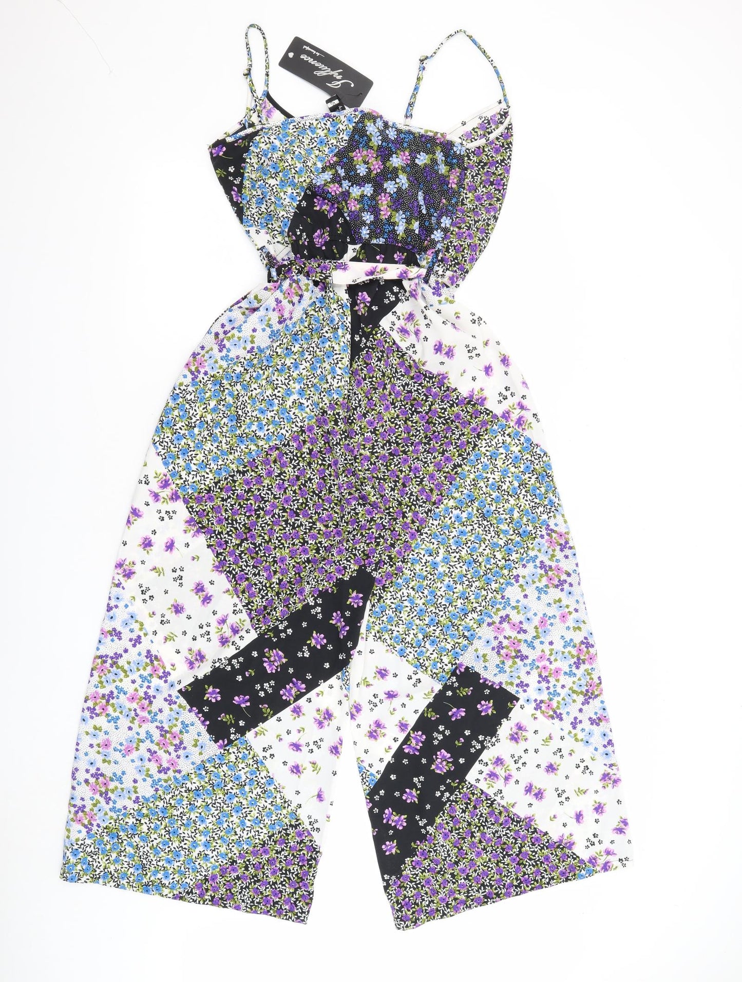 Influence Womens Multicoloured Floral 100% Polyester Jumpsuit One-Piece Size 10 L24 in Pullover