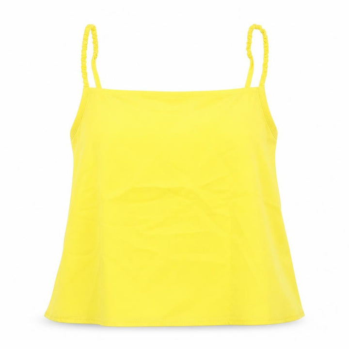 Mango Womens Yellow Polyester Camisole Tank Size S Cowl Neck - Cropped