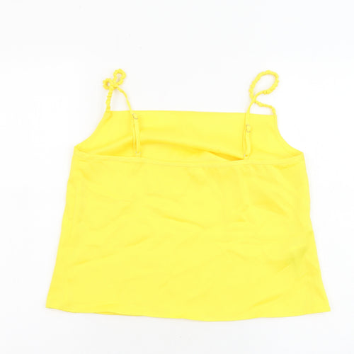 Mango Womens Yellow Polyester Camisole Tank Size S Cowl Neck - Cropped