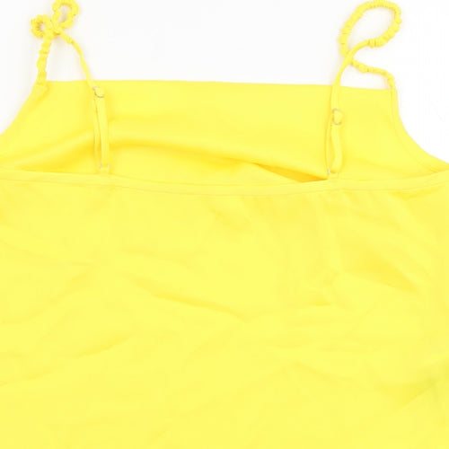 Mango Womens Yellow Polyester Camisole Tank Size S Cowl Neck - Cropped