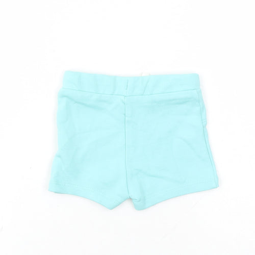 Marks and Spencer Baby Blue Cotton Capri Trousers Size 3-6 Months Drawstring - Elasticated Waist