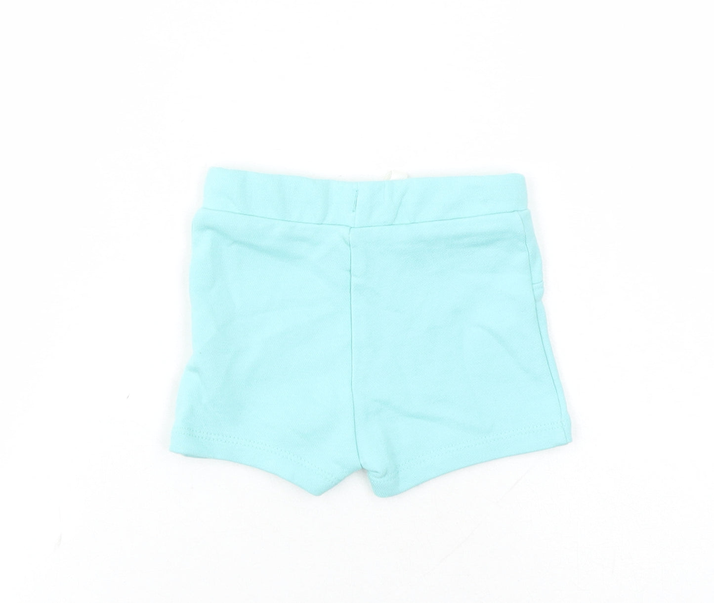 Marks and Spencer Baby Blue Cotton Capri Trousers Size 3-6 Months Drawstring - Elasticated Waist