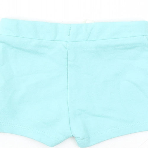 Marks and Spencer Baby Blue Cotton Capri Trousers Size 3-6 Months Drawstring - Elasticated Waist
