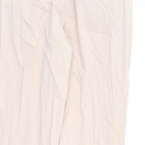 Marks and Spencer Womens Pink Cotton Chino Trousers Size 20 L26 in Regular Zip - Pockets