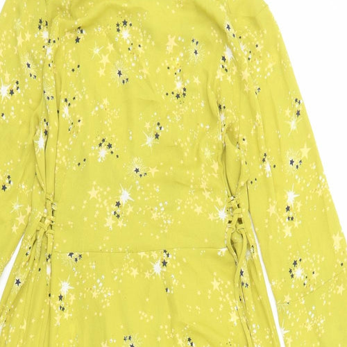 Limited Edition Womens Green Geometric Polyester Trapeze & Swing Size 14 Round Neck Zip - Star Pattern