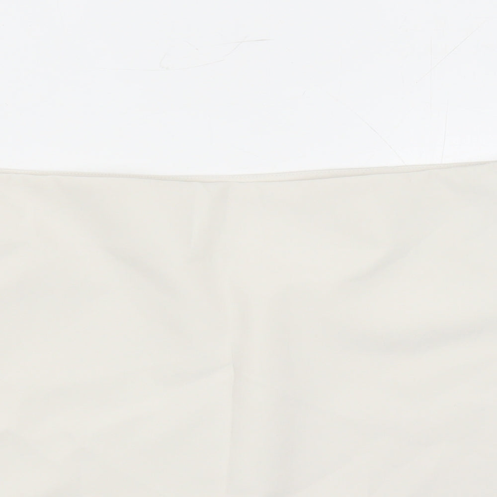 Marks and Spencer Womens Beige Polyester Skort Skirt Size 22 Zip