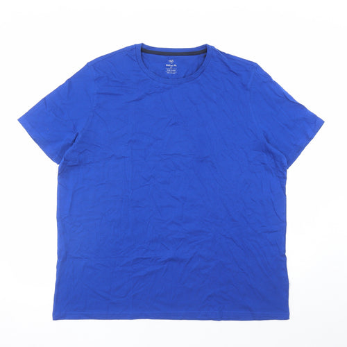 Marks and Spencer Mens Blue Cotton T-Shirt Size 3XL Crew Neck