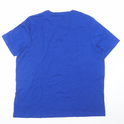 Marks and Spencer Mens Blue Cotton T-Shirt Size 3XL Crew Neck