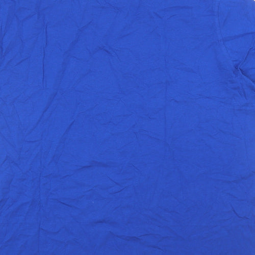 Marks and Spencer Mens Blue Cotton T-Shirt Size 3XL Crew Neck