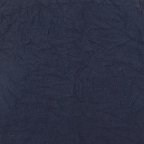 Marks and Spencer Mens Blue Cotton Button-Up Size 3XL Collared Button