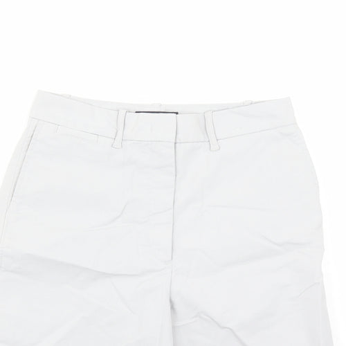 Marks and Spencer Womens Grey Polyester Chino Shorts Size 8 L12 in Regular Zip - Pockets