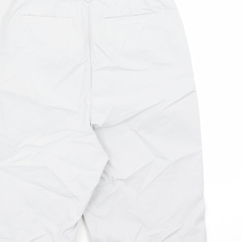 Marks and Spencer Womens Grey Polyester Chino Shorts Size 8 L12 in Regular Zip - Pockets