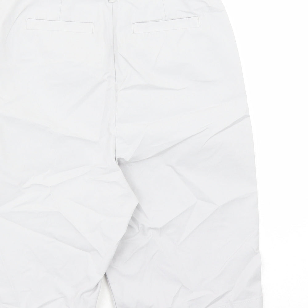 Marks and Spencer Womens Grey Polyester Chino Shorts Size 8 L12 in Regular Zip - Pockets