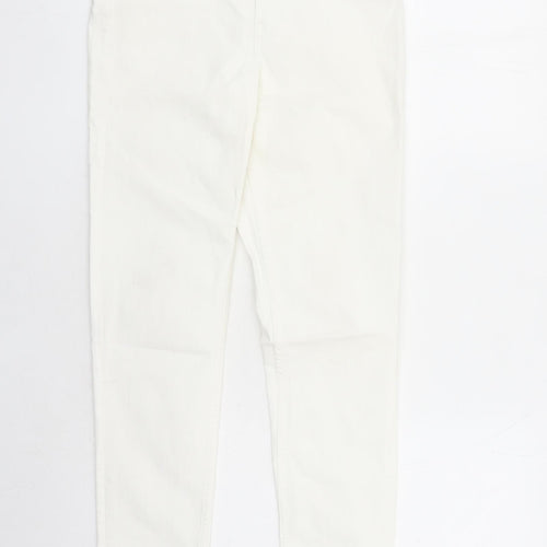 H&M Womens White Cotton Skinny Jeans Size 30 in L28 in Regular Zip - Pockets