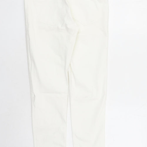 H&M Womens White Cotton Skinny Jeans Size 30 in L28 in Regular Zip - Pockets