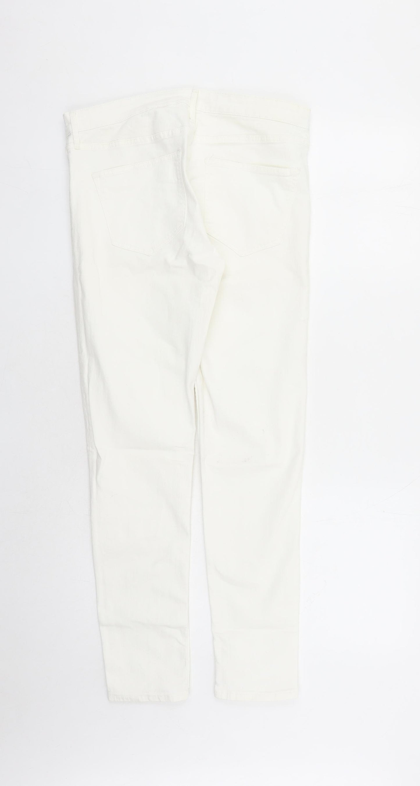 H&M Womens White Cotton Skinny Jeans Size 30 in L28 in Regular Zip - Pockets