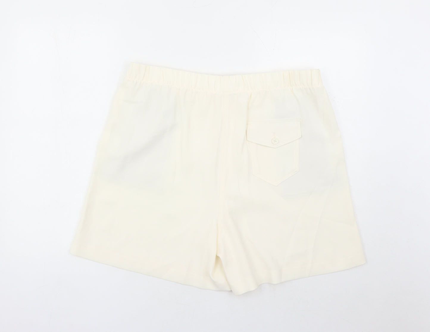 Marks and Spencer Womens Ivory Polyester Bermuda Shorts Size 18 L6 in Regular - Elasticated Waist Pockets