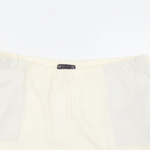 Marks and Spencer Womens Ivory Polyester Bermuda Shorts Size 18 L6 in Regular - Elasticated Waist Pockets
